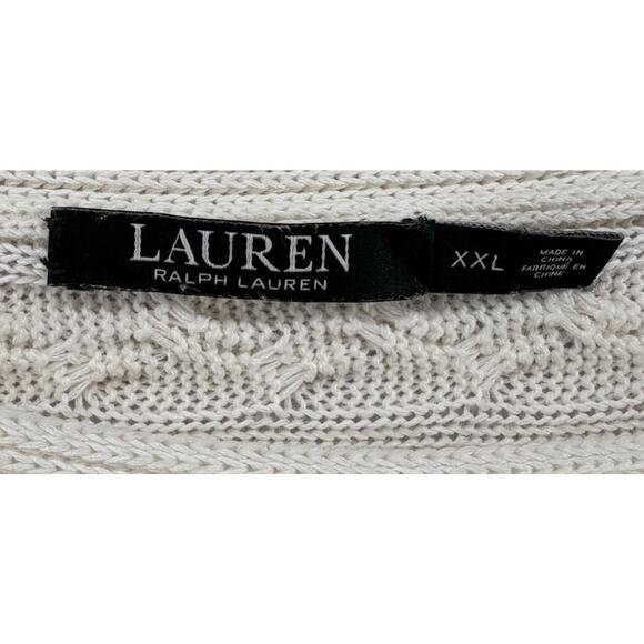 Lauren Ralph Lauren Boatneck Cable Knit Sweater In Ivory Size XXL Classic Layer - Picture 7 of 9